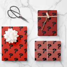 Red & Black Cute Gift Wrapper (Question Mark) 