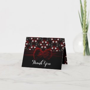 Red & Black Dark Night Gothic Wedding Romance Thank You Card