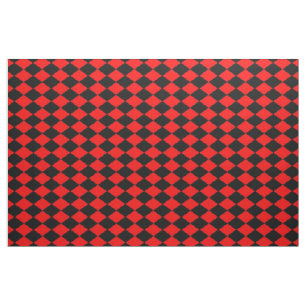 Red Black Diamonds Fabric