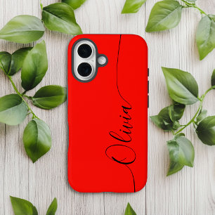 Red Black Elegant Calligraphy Script Name Case-Mate iPhone 14 Case