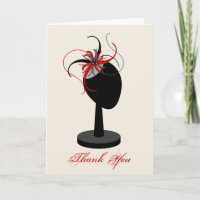 Red & Black Fascinator & Hat Stand Thank You