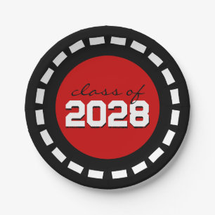 Red & Black Filmstrip Class Year Graduation Paper Plate