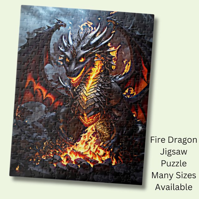 Red & Black Fire Dragon Jigsaw Puzzle (Creator Uploaded)