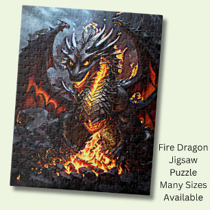 Red & Black Fire Dragon Jigsaw Puzzle
