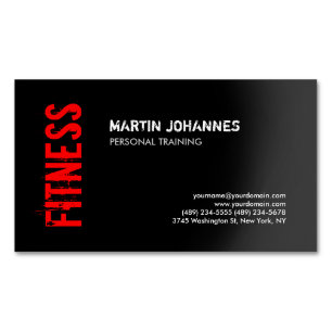 Red Black Fitness Personal Trainer Business Card