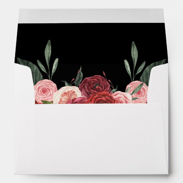 Red & Black Floral Envelope 2 (Back (Bottom))