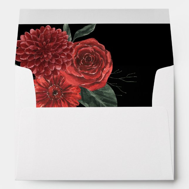 Red & Black Floral Envelope 3 (Back (Bottom))