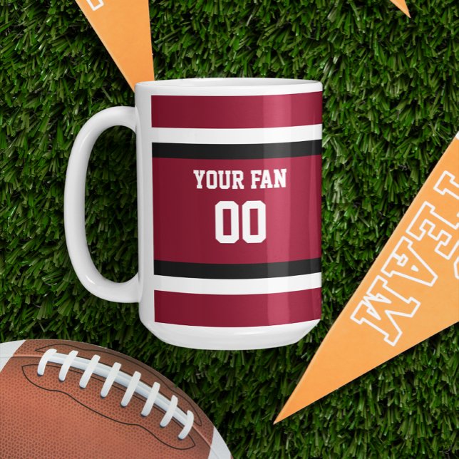 Red & Black Football Team Personalised Coffee Mug (Creator Uploaded)
