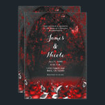 Red & Black Forest Roses Gothic Wedding  Invitation<br><div class="desc">Customise for any event</div>