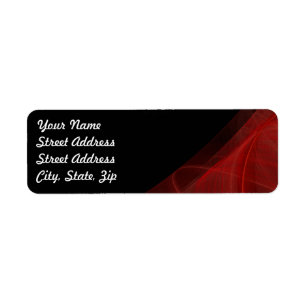 Red & Black Frac Background Return Address Sticker