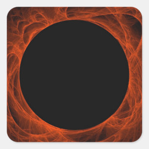Red & Black Fractal Background Square Sticker