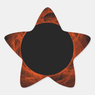 Red & Black Fractal Background Star Sticker