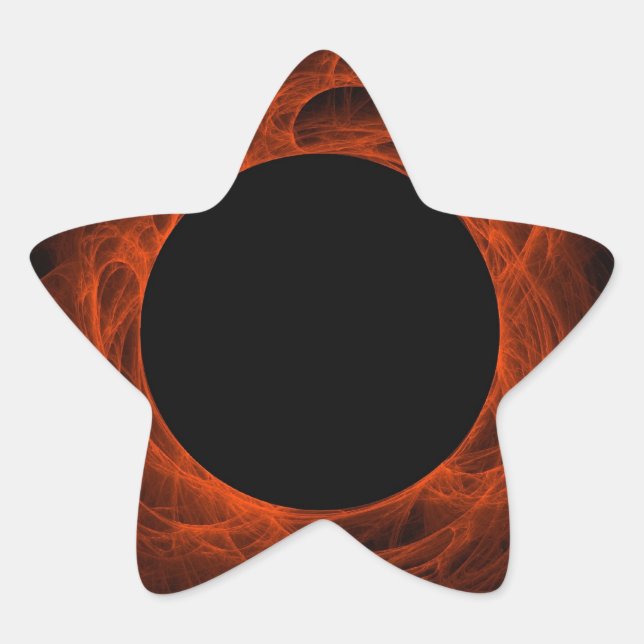 Red & Black Fractal Background Star Sticker (Front)