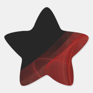 Red & Black Fractal Background Star Sticker