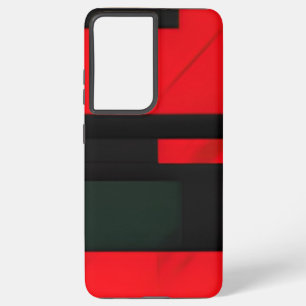 Red & Black Geometric Abstract   Samsung Galaxy Case