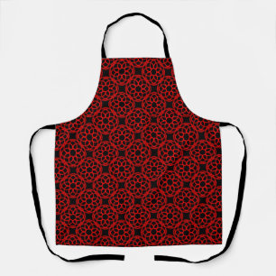 Red Black Geometric Seamless Pattern Apron