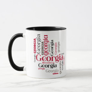 Red Black Georgia Word Art Mug