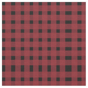 Red Black Gingham Pattern  Fabric