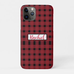 Red Black Gingham Personalised  iPhone 11 Pro Case