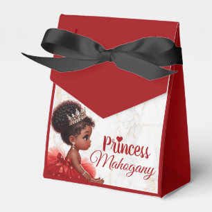 Red Black Gold African Princess Royal Baby Shower Favour Box