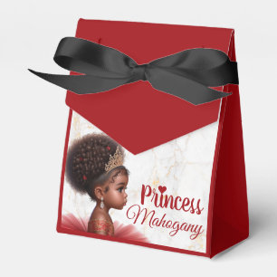 Red Black Gold African Princess Royal Baby Shower Favour Box
