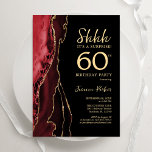 Red Black Gold Agate Surprise 60th Birthday Invitation<br><div class="desc">Red,  black and gold agate surprise 60th birthday party invitation. Elegant modern design featuring watercolor agate marble geode background,  faux glitter gold and typography script font. Trendy invite card perfect for a stylish women's bday celebration. Printed Zazzle invitations or instant download digital printable template.</div>