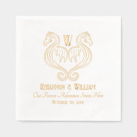 Red Black Gold Dragon Monogram Fantasy Wedding