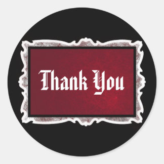 Red & Black Goth Wedding Thank You Stickers