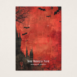 Red Black Gothic Halloween Earring Display Card