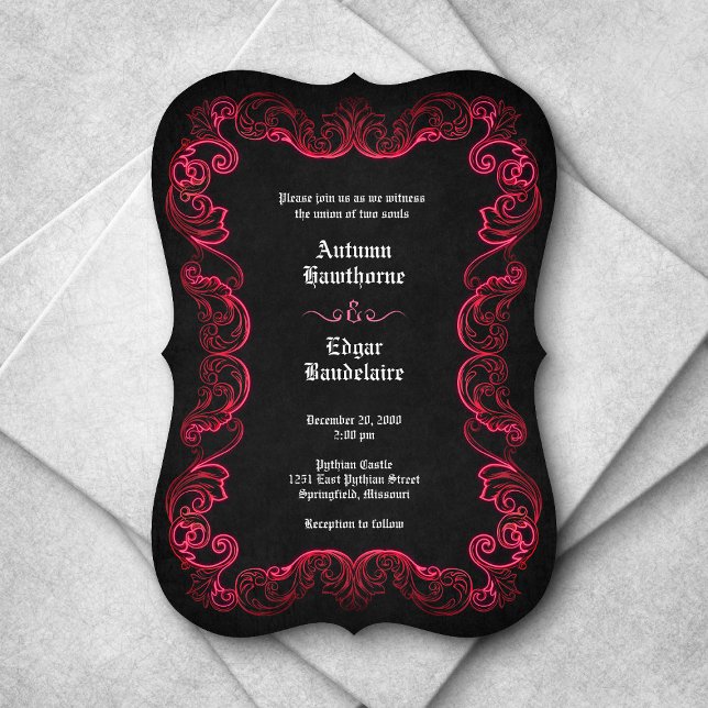 Red Black Gothic Wedding Invitation (Creator Uploaded)