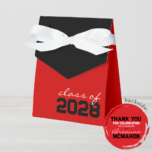 Red & Black Graduation Favor Boxes