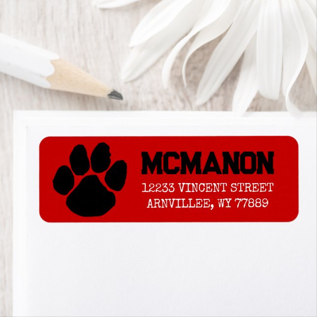 Red & Black Graduation Return Address Labels (Insitu)