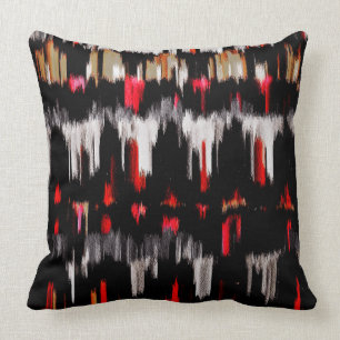 Red Black Gray Abstract Painting #3 Cushion