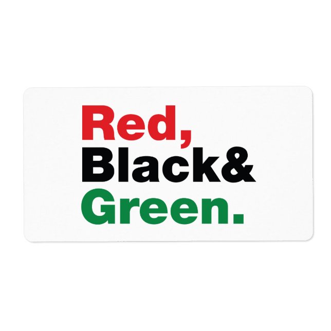 Red, Black & Green. (Front)