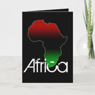 Red Black & Green Africa Continent Greeting Card