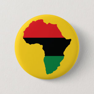 Red, Black & Green Africa Flag 6 Cm Round Badge