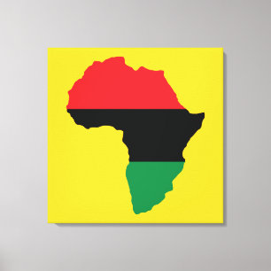 Red, Black & Green Africa Flag Canvas Print