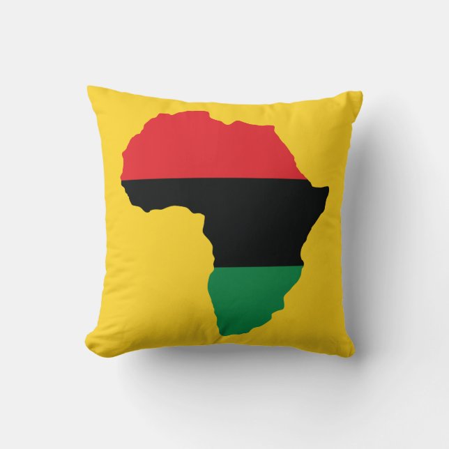 Red, Black & Green Africa Flag Cushion (Front)