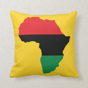 Red, Black & Green Africa Flag Cushion