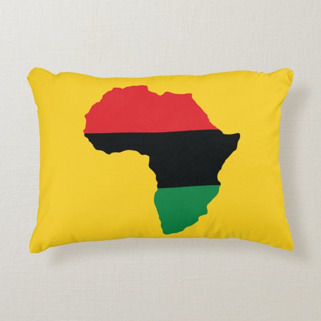 Red, Black & Green Africa Flag Decorative Cushion (Front)
