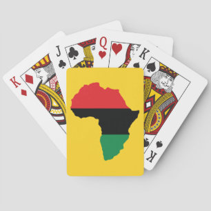 Red, Black & Green Africa Flag Playing Cards