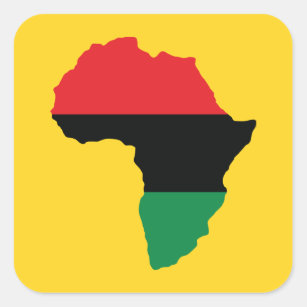 Red, Black & Green Africa Flag Square Sticker