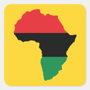 Red, Black & Green Africa Flag Square Sticker