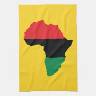 Red, Black & Green Africa Flag Tea Towel