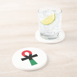 Red, Black & Green Ankh Coaster
