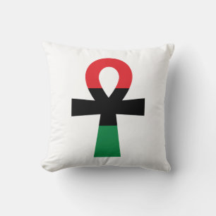 Red, Black & Green Ankh Cushion