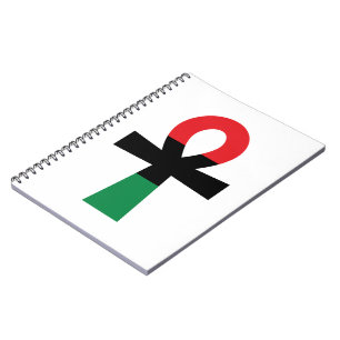 Red, Black & Green Ankh Notebook