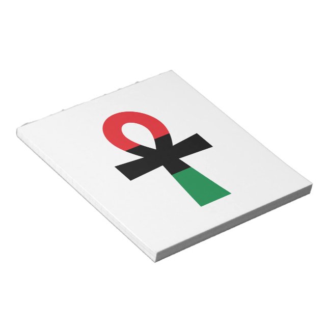 Red, Black & Green Ankh Notepad (Angled)