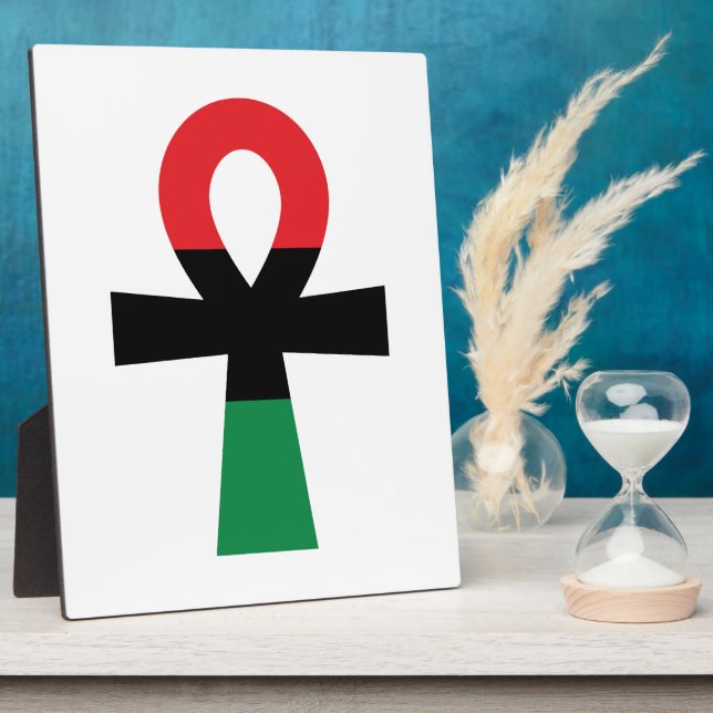 Red, Black & Green Ankh Plaque (Side)