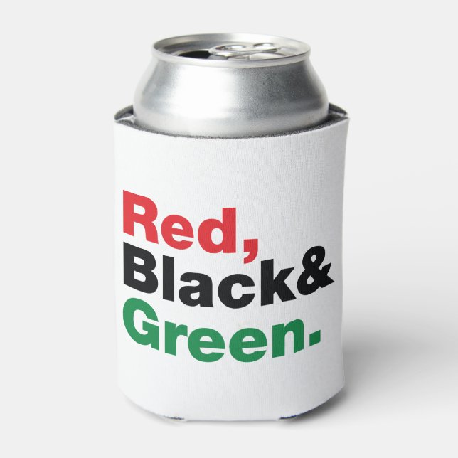 Red, Black & Green. Can Cooler (Can Front)